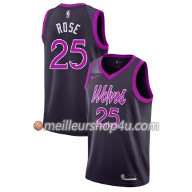 Maillot Basket Homme Minnesota Timberwolves Derrick Rose 25 2018-19 Nike City Edition Pourpre Swingman